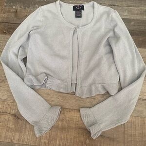 Girls Shimmer Grey Cardigan Girls L (10/12)